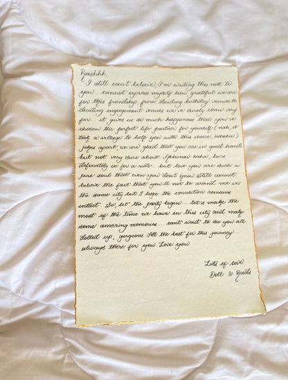 HANDWRITTEN LETTER IN CALLIGRAPHY